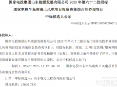 山東3500MW海上風(fēng)電項(xiàng)目中標(biāo)候選人公示！